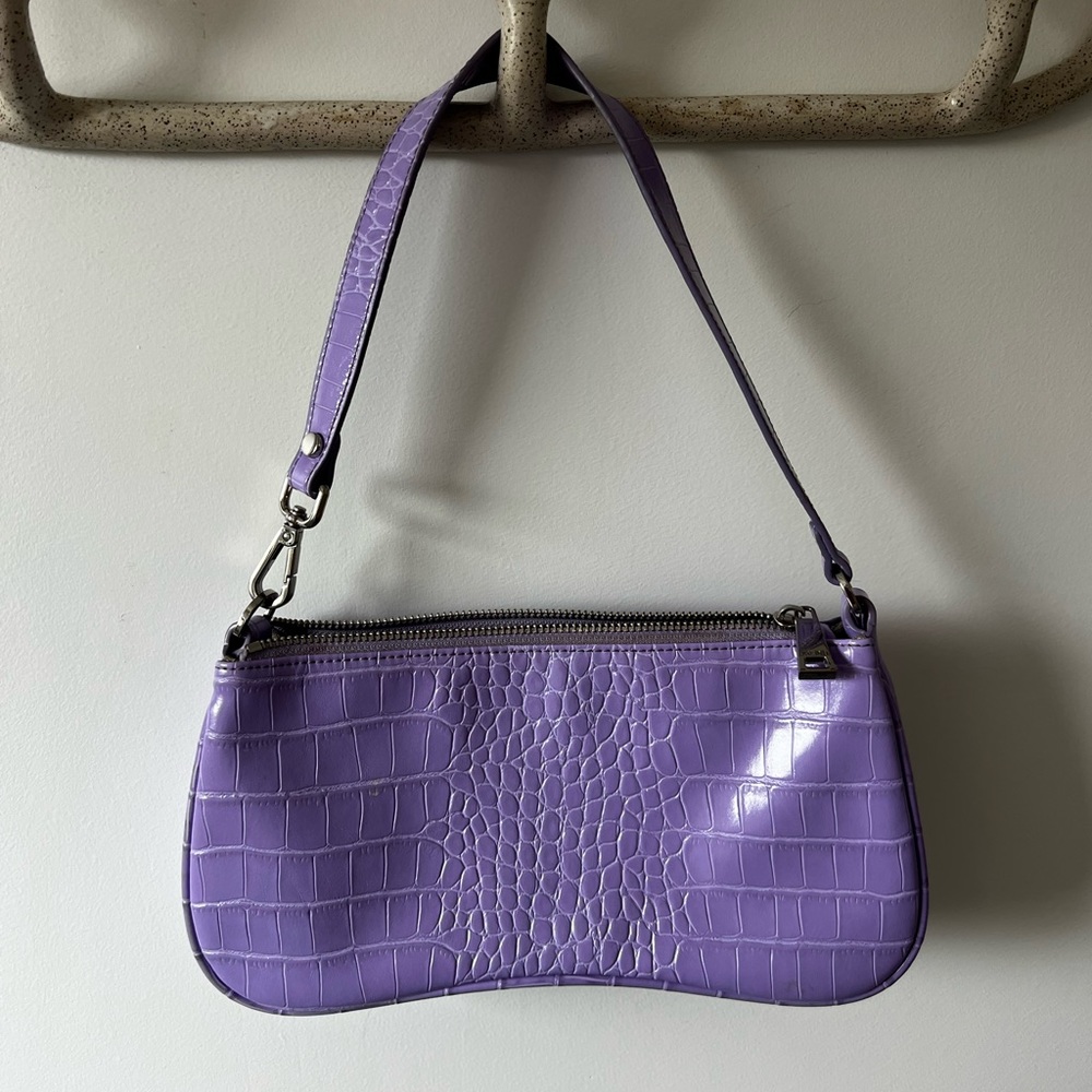 JW PEI purple crocodile effect shoulder bag